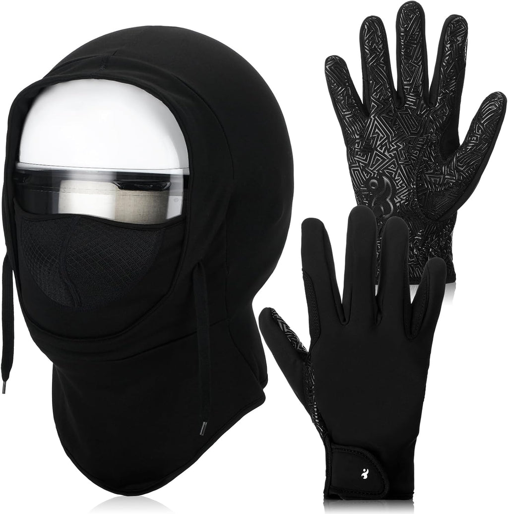 2 Pcs Equestrian Set Horse Riding Helmet Cover Touchscreen Gloves