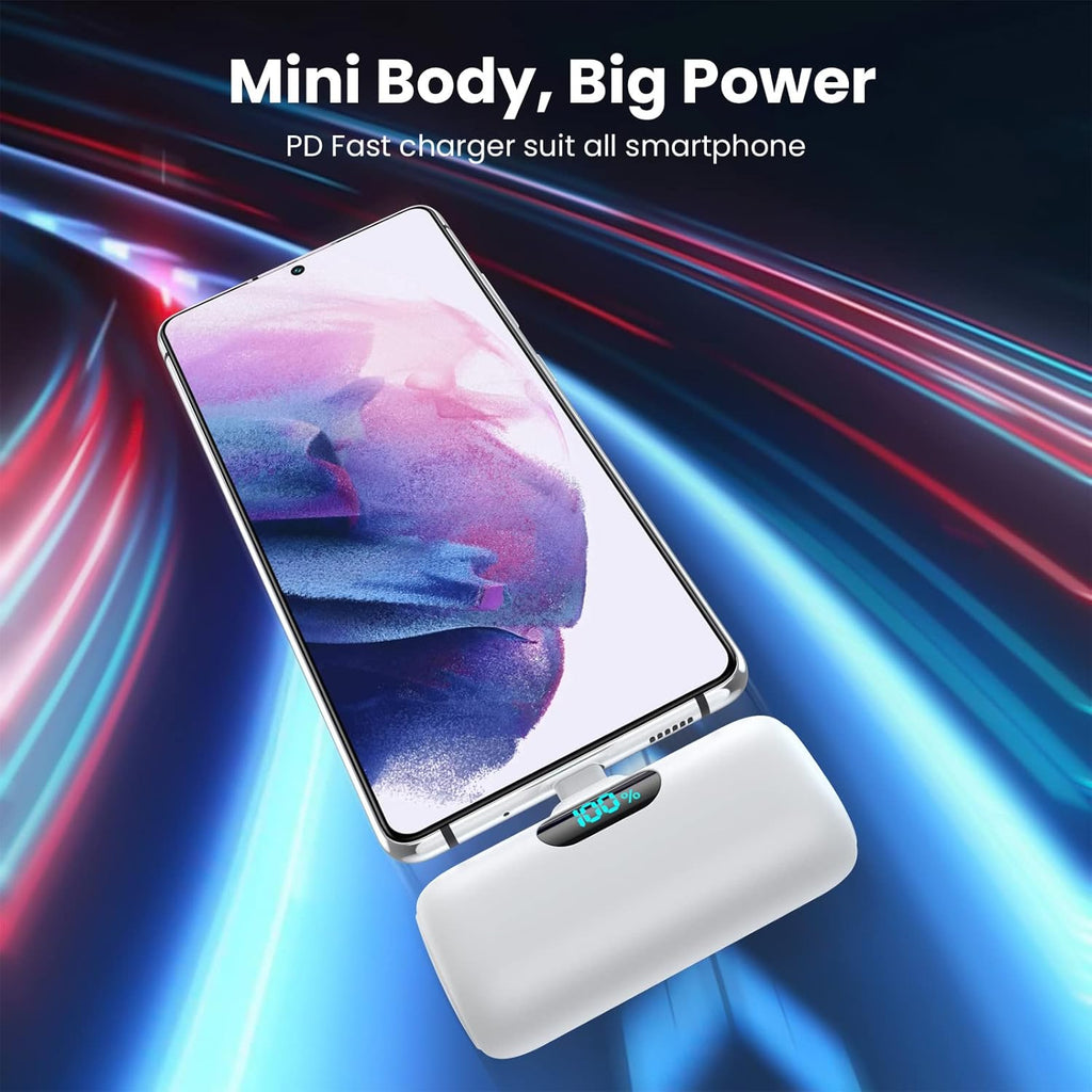 [2-Pack]Portable Charger for iPhone 17/16/15,Mini Power Bank 5000mAh PD USB C Portable Phone Charger,Travel Essential