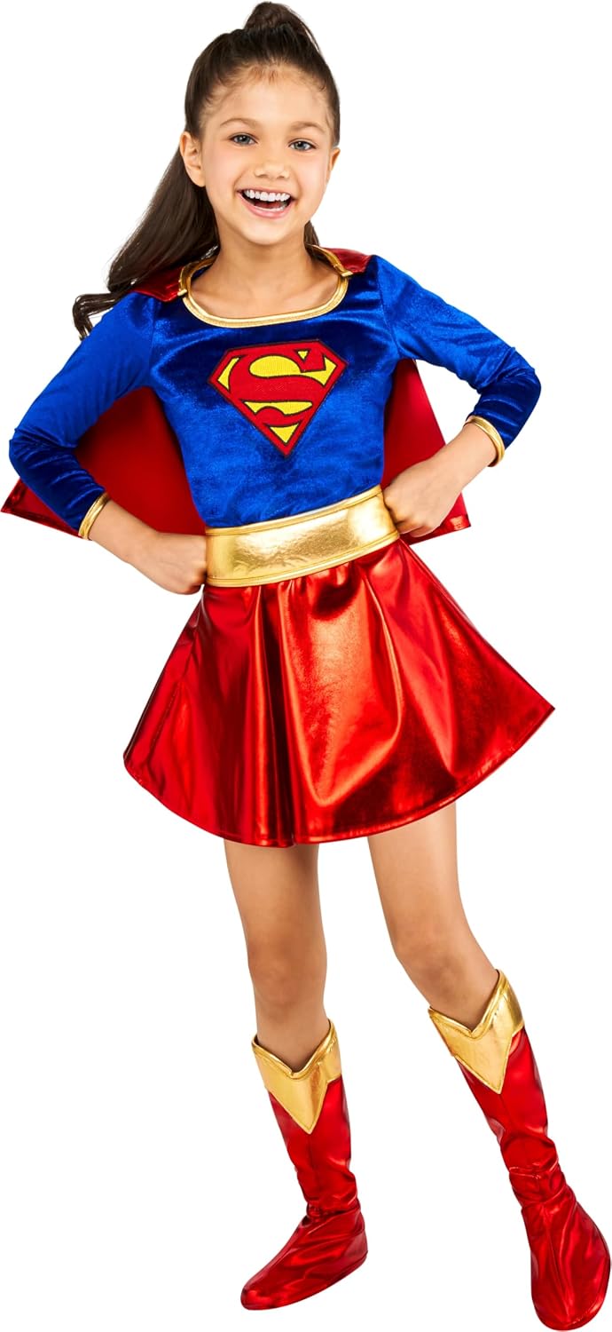 DC Comics Superheroes: Supergirl Costume Dress for Kids, Girls Costume