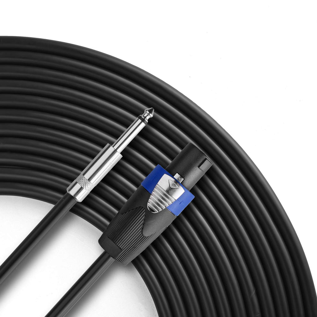 Pro 25ft 12 Gauge Speakon to 1/4 Male Audio Speaker Cable, Single
