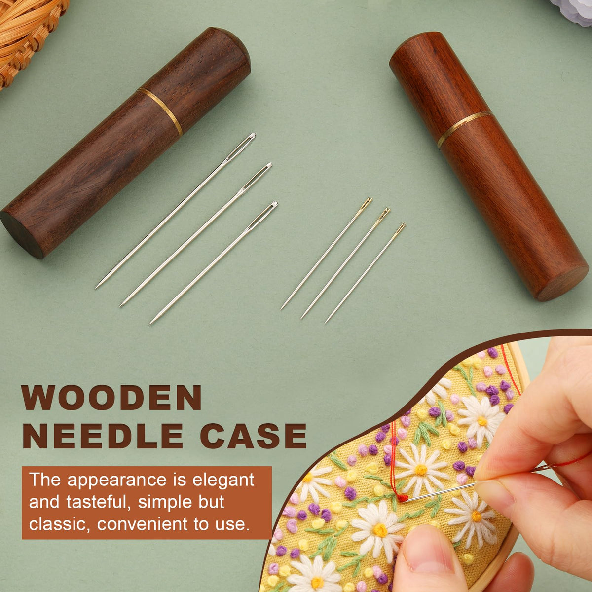 60PCS Self Threading Needles 6Sizes Large Eye Hand Sewing Needles