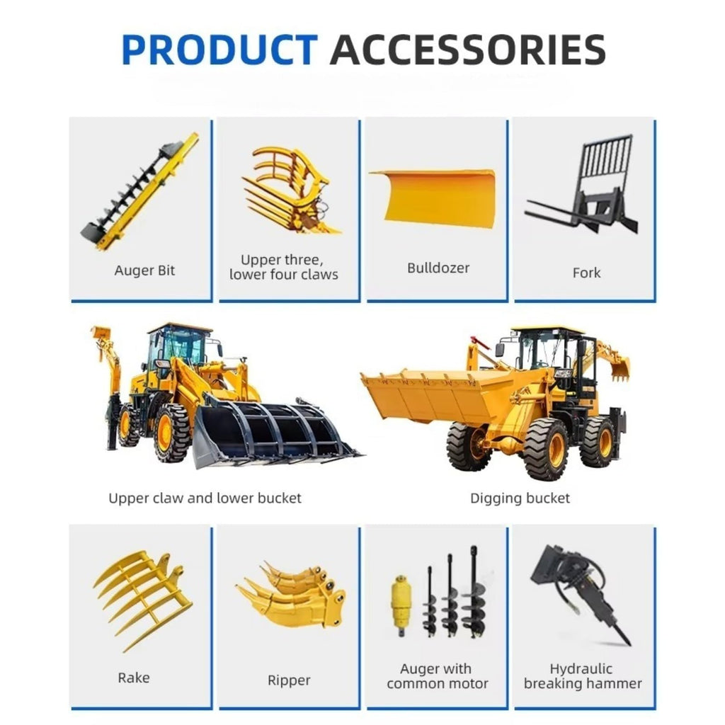 High-Efficiency Towable Backhoe Loader Industrial Backhoe Earth-Moving Machinery Versatile Digging and Loading