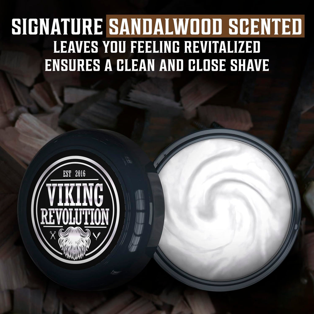 Shaving Cream for Men - Sandalwood - 5.3 oz | Soft, Smooth & Silky Shaving Soap - Rich Lather for Smoothest Shave