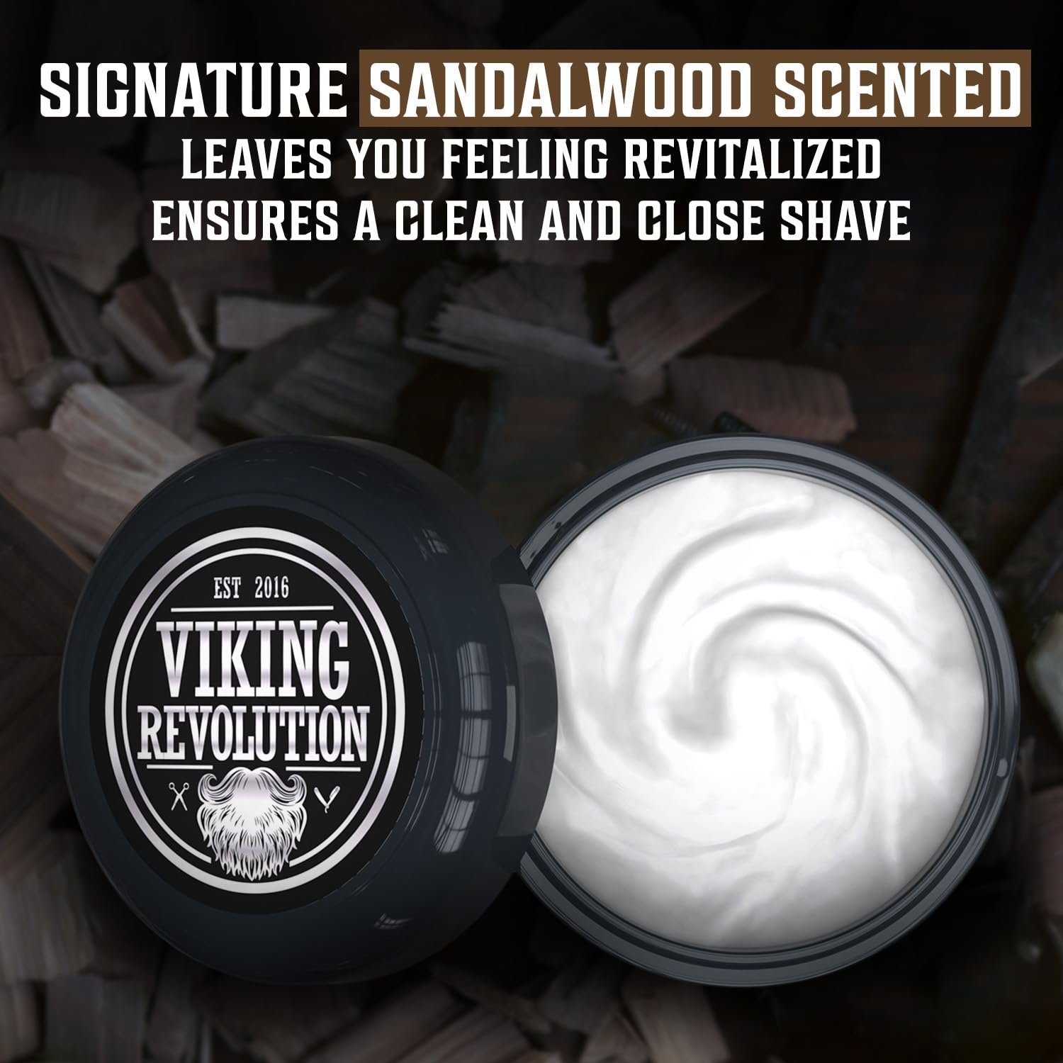 Shaving Cream for Men - Sandalwood - 5.3 oz | Soft, Smooth & Silky Shaving Soap - Rich Lather for Smoothest Shave