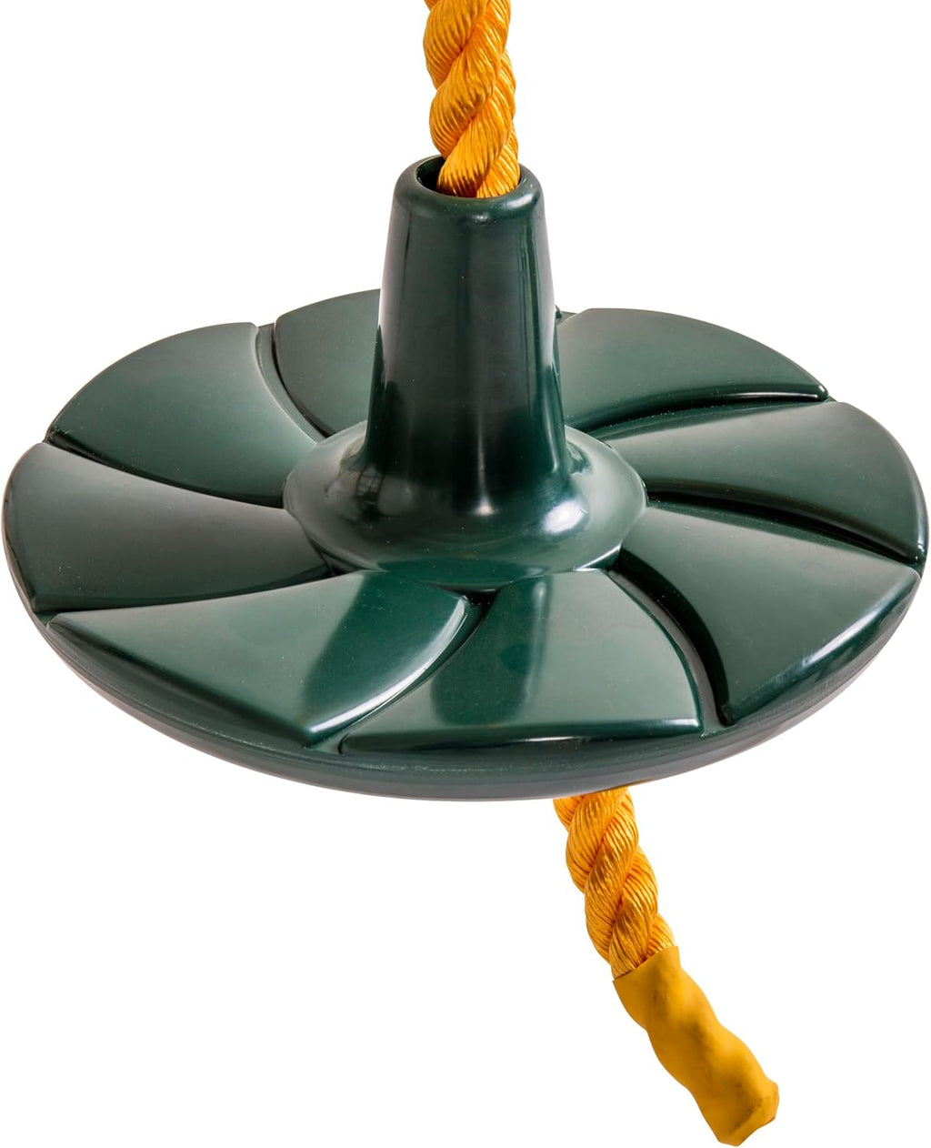 Green Playset Rope and Disc Swing with Leg Safety Protector and Fully Adjustable Rope