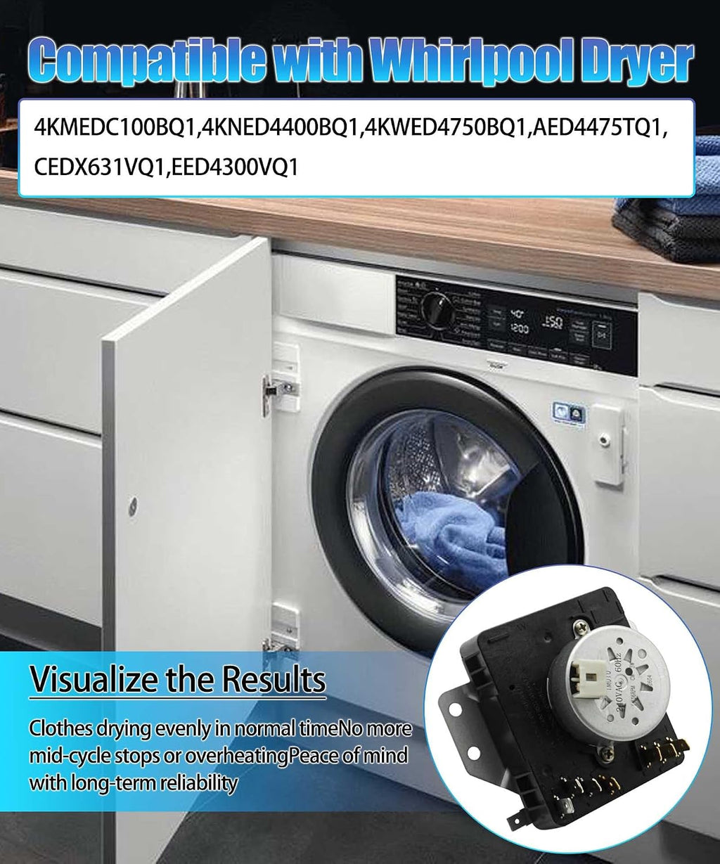 W10185972 WPW10185972 Dryer Timer Replacement Part Fits for OEM Whirlpool Kenmore KitchenAid,Jenn-Air,Amana,Admiral,Norge,Roper,Replaces 1481701 AP6016537 PS11749827 EAP11749827