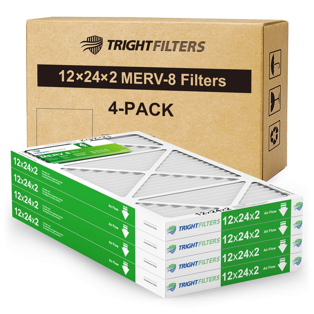 MERV-8 12x24x2 Air Furnace Filter 4 Pack