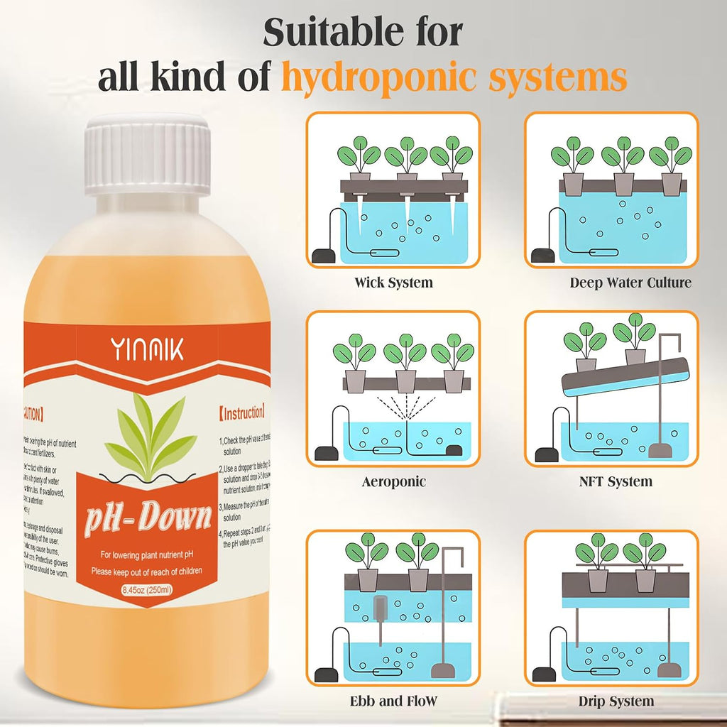 General Hydroponics pH Down Liquid, pH Control Liquid Decreases pH Levels