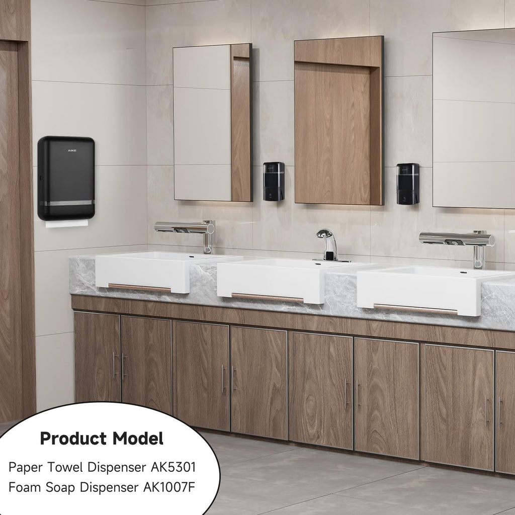 400-Sheet Multifold Paper Towel Dispenser,Screw Mounting,Black AK5301