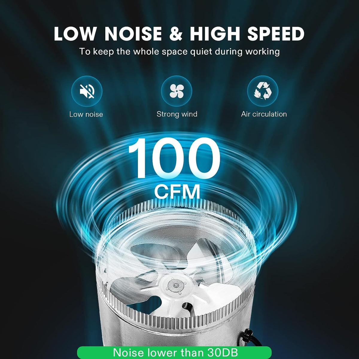 VIVOSUN 4" Metal Inline Fan 100 CFM, Exhaust Fan for Home Ventilation