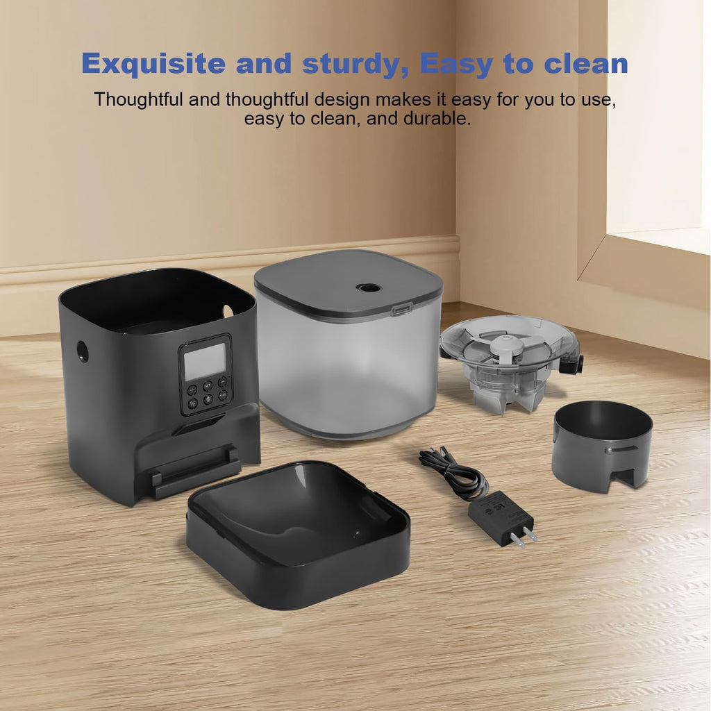 Automatic Cat Feeder,4L Timed Cat＆Dog Dry Food Dispenser