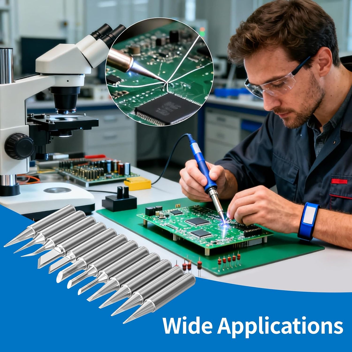 900M Soldering Iron Tips 12 Pcs, Replacement Solder Tips Compatible with HAKKO, Atten, Quick, Aoyue, Vastar, Ryobi