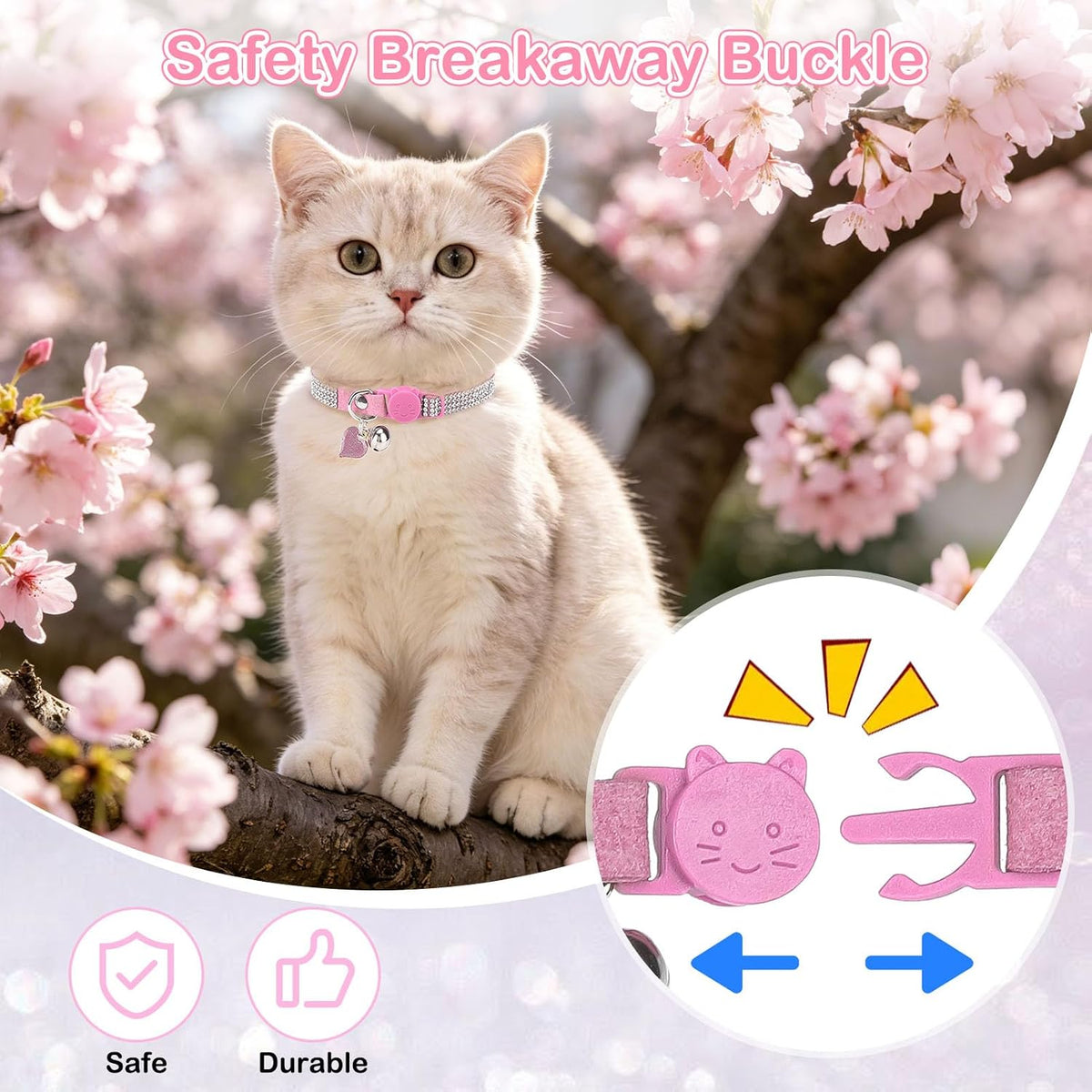 Rhinestone Cat Collar Breakaway, Bling Sparkly Diamond