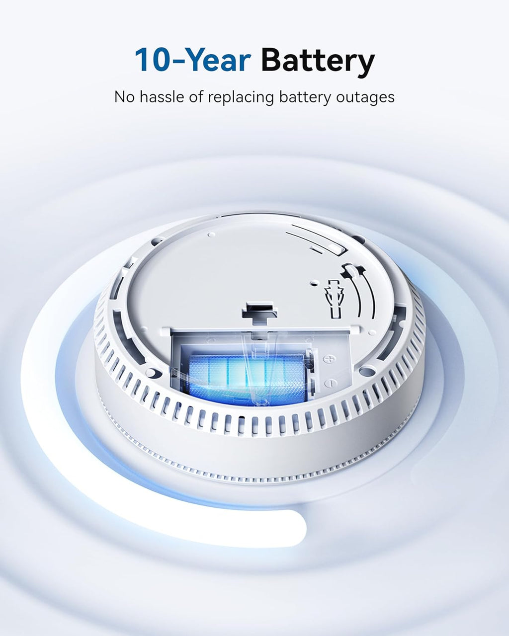 Smoke Detector 10 Year Battery Operated, Smoke Alarm with Photoelectric and Rlectrochemical Sensors, Fire Alarm with