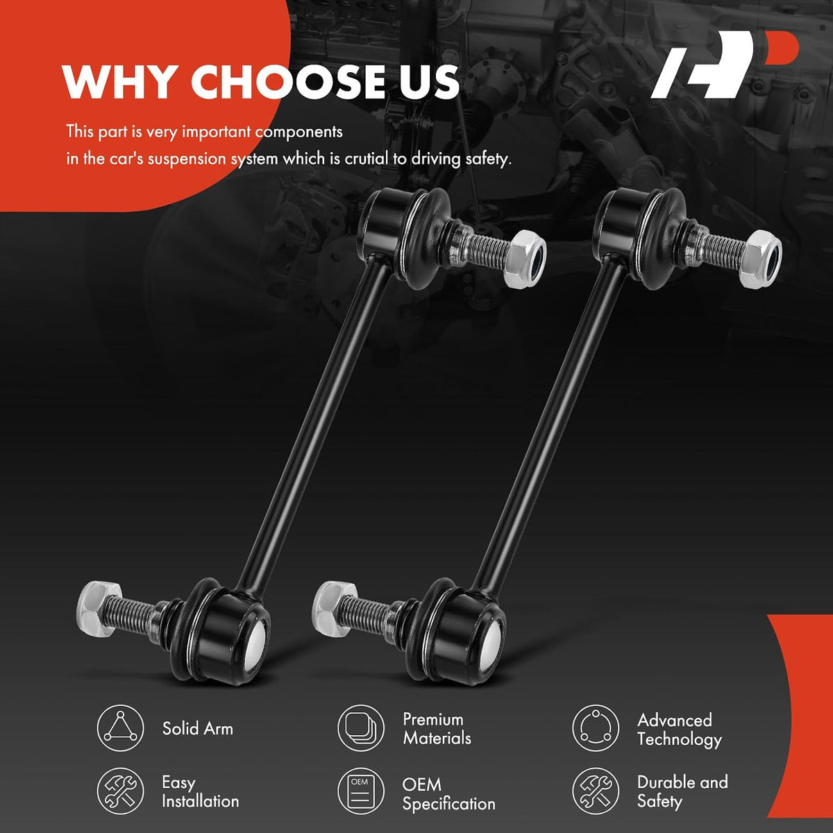 A-Premium Front Sway Bar Link Stabilizer Bar Link, Compatible with Ford