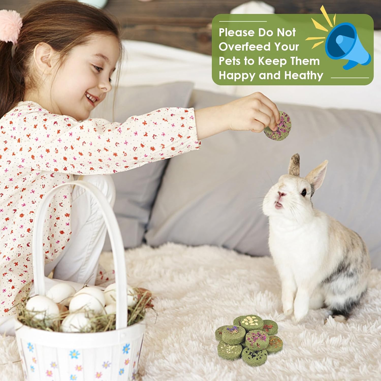 Treats Rabbit Toys, 100% Edible Premium Timothy Hay Chew A Blocks for Rabbits, Chinchilla Treats, Chew Toys for Teeth