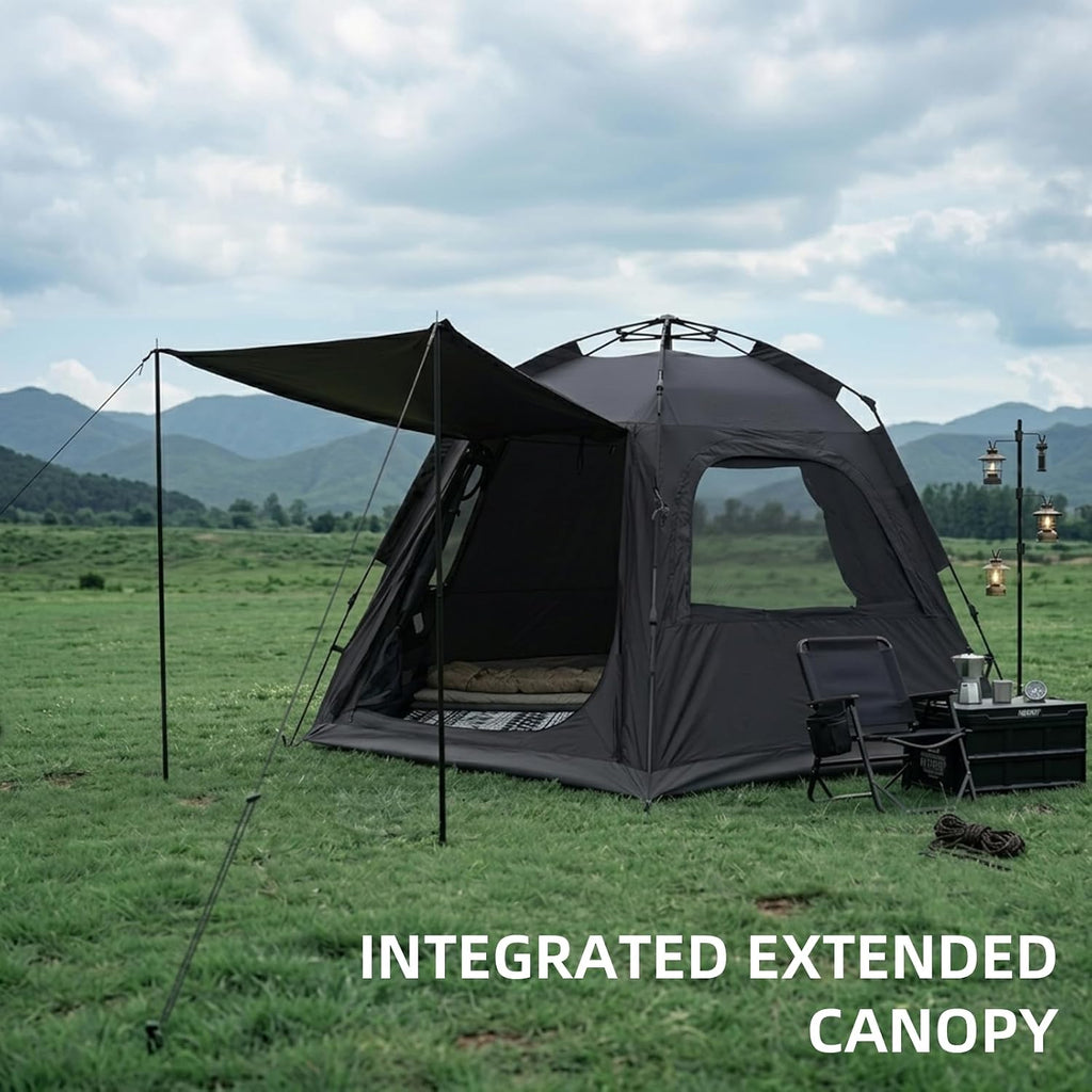 2/3/4 Person Camping Tent - Instant Pop Up Waterproof 2 Doors Tent with Easy Setup | 3-Season Hexagonal Dome Design