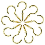 3/4" Ceiling Cup Hooks, Gold, 100 Pcs