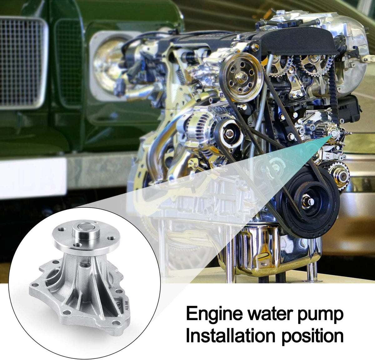 AULINK 161000H030 Water Pump (2.0L 2.4L L4) For Toyota Camry Highlander