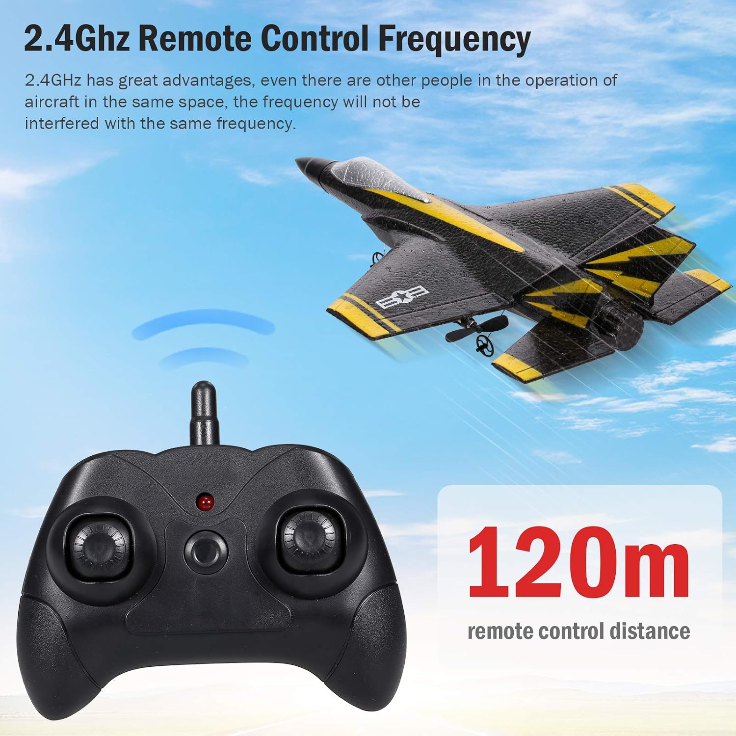 FX635 RC Airplane, 2 Channel RC Plane, 2.4Ghz Remote Control Airplane, Ready to Fly Foam Glider with 3 Axis Gyro