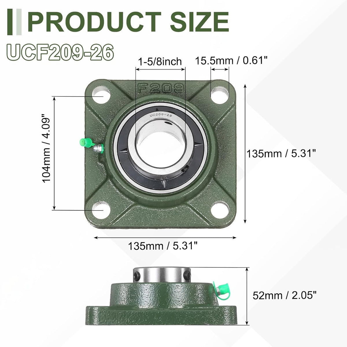 uxcell UCF209-26 Pillow Block Bearings,1-5/8 inch Bore(ABEC3)