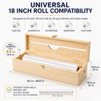 18 Inch Foil Dispenser with Cutter,Plastic Wrap Dispenser,Butcher Paper Holder,Kraft Freezer Wax Paper Roll Organizer
