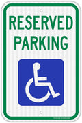 Reserved Parking Sign, Handicap Parking with Picture of Wheelchair Sign,18 x 12 Inches Engineer Grade Reflective