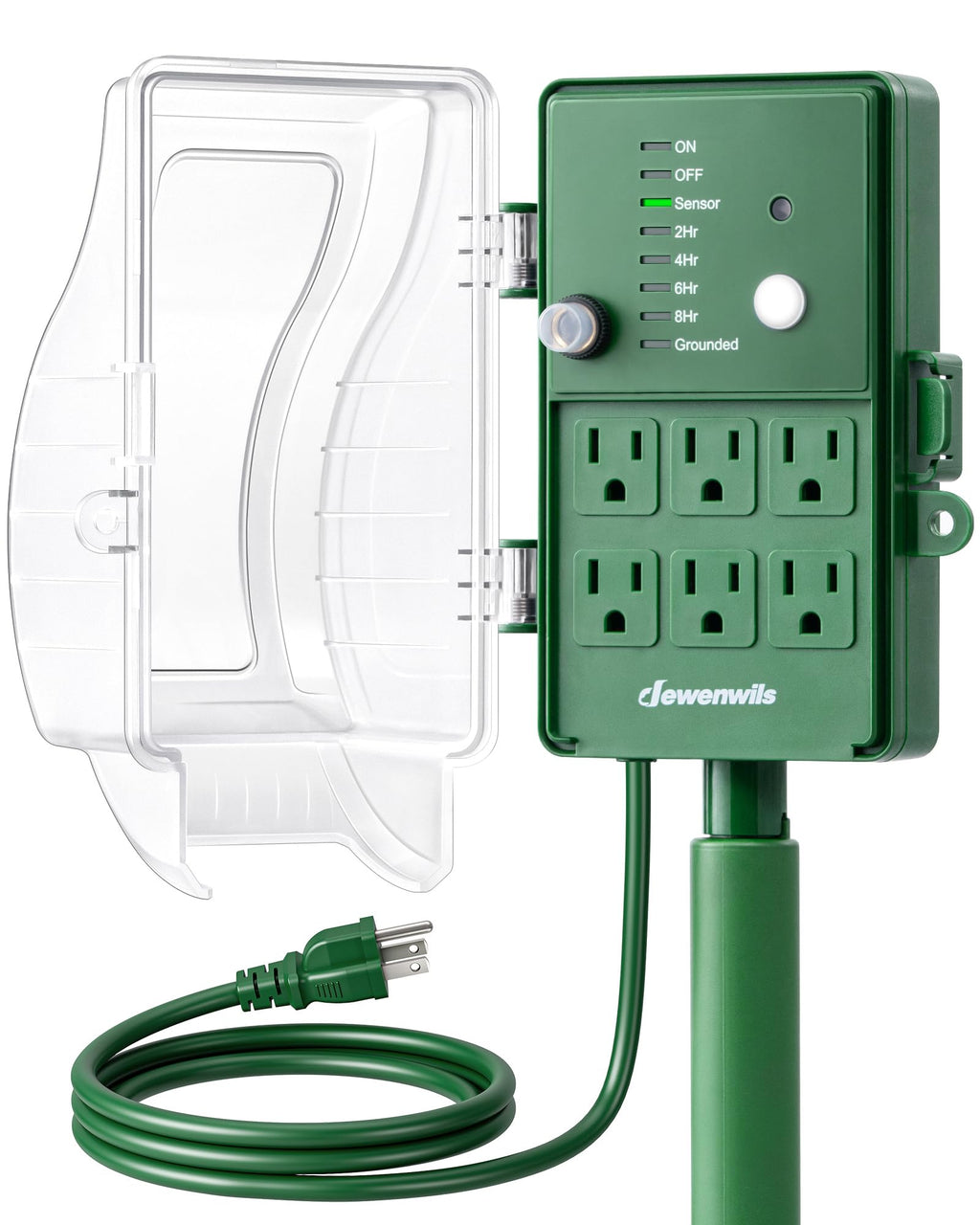 Outdoor Power Stake Timer, Dusk to Dawn Timer with 6 Outlets