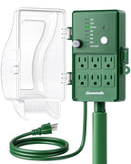 Outdoor Power Stake Timer, Dusk to Dawn Timer with 6 Outlets