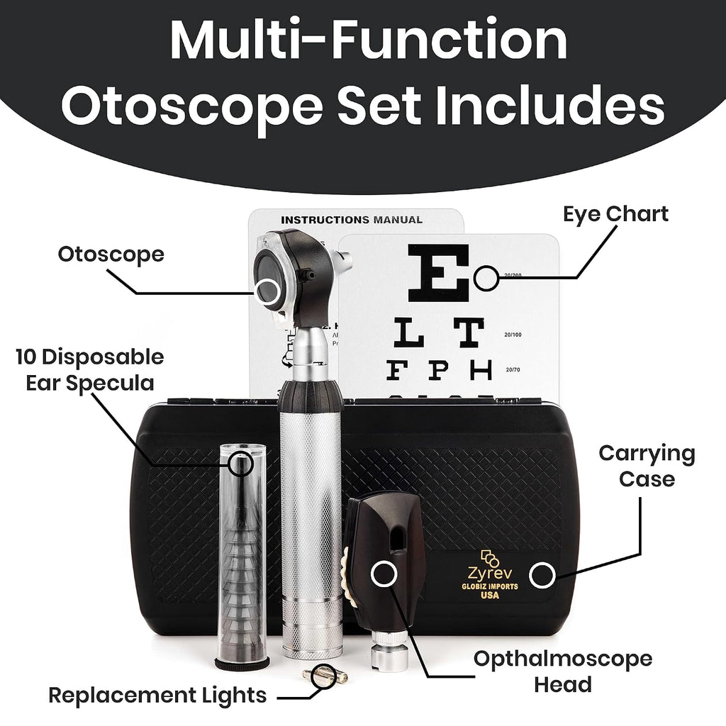 Otoscope Oph Multi-Function Set - Otoscope/Opthalmoscope for Ear & Eye Examination - with Portable Carry Case, Sight