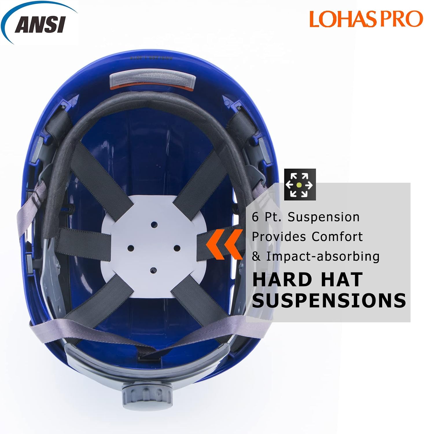 Hard Hats Construction Safety Helmet ANSI Z89.1 Approved OSHA Hardhat Vented Men Worker Blue Hard Hat with Chin Strap