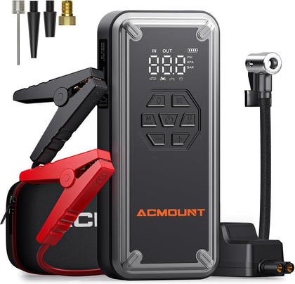 W160 Jump Starter with Air Compressor, 5000A Portable Car Jump Starter 150PSI Tire Inflator/Air Pump, 12V Battery(Up