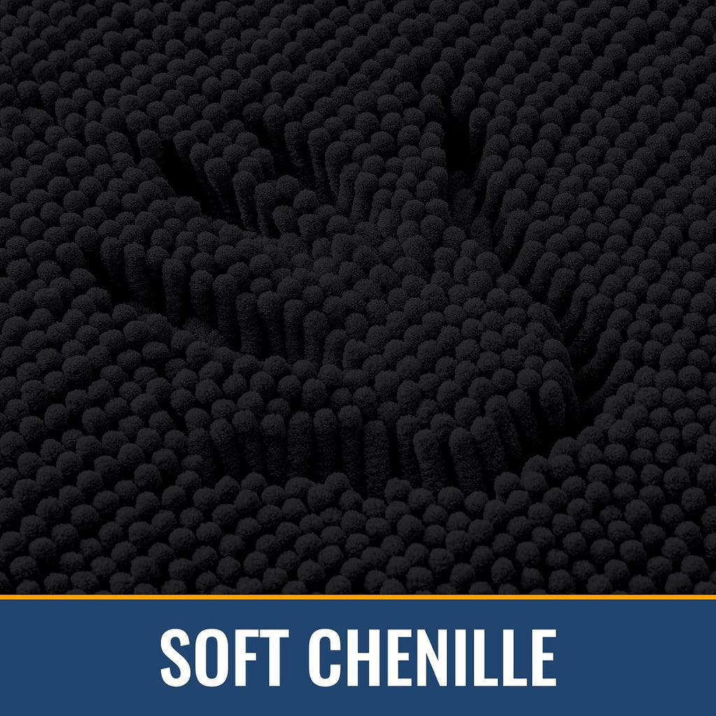 Bathroom Rugs 24x16, Extra Soft Absorbent Shaggy Chenille Bath Rugs, Machine Washable Rubber Backing Bath Mats for