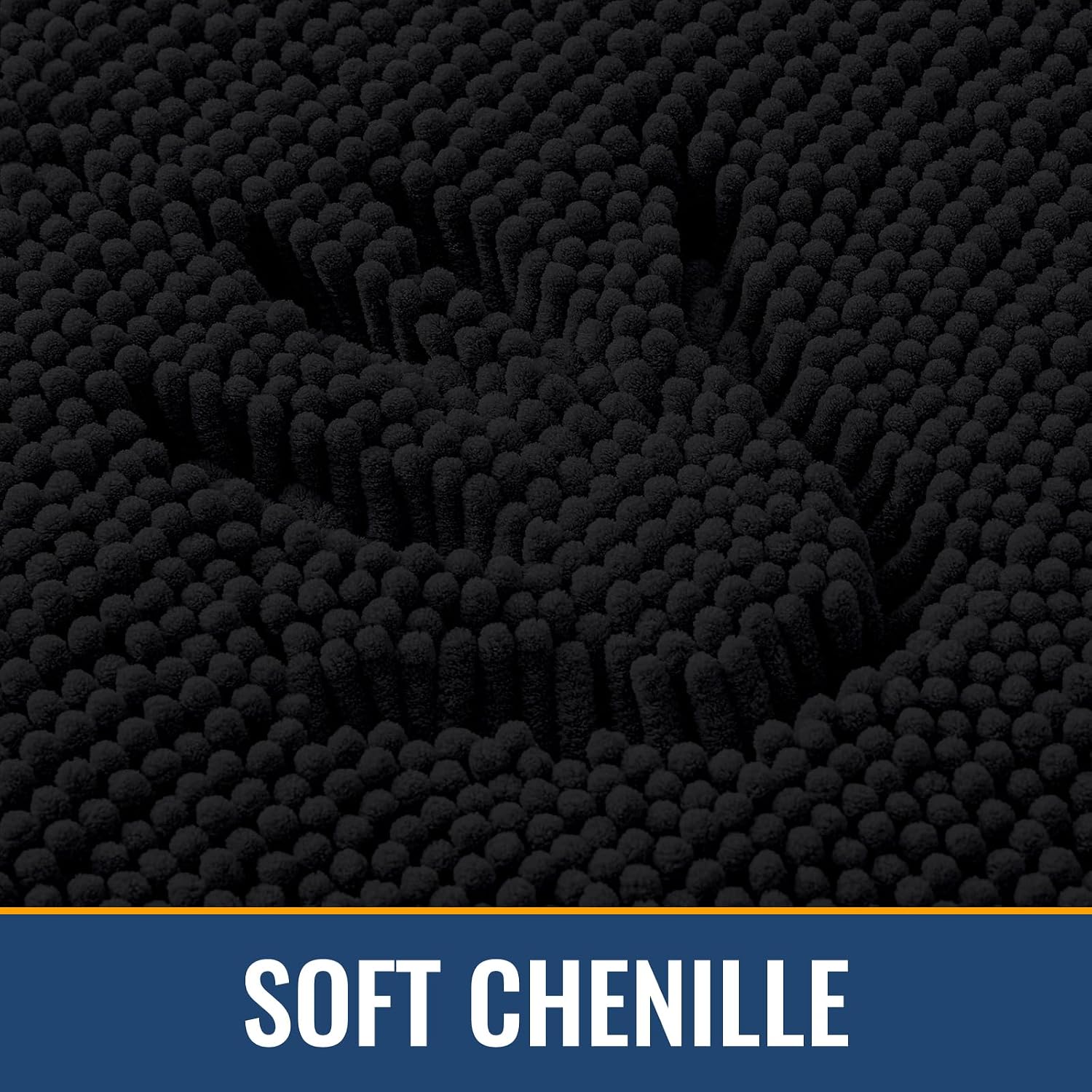 Bathroom Rugs 24x16, Extra Soft Absorbent Shaggy Chenille Bath Rugs, Machine Washable Rubber Backing Bath Mats for