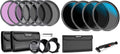 67mm Lens Filter Kit (UV, CPL, FLD, ND2, ND4, ND8, Lens Hood, Lens Cap) and ND16/ND32/ND64/ND1000 Compatible with