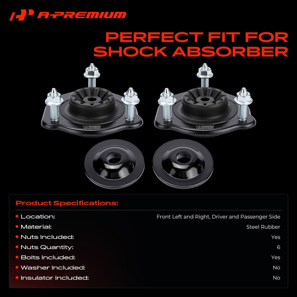 A-Premium Front Suspension Strut Mounts Compatible with Chevrolet, GMC