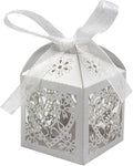 100 Pack Love Heart Laser Cut Wedding Party Favor Box Candy Bag Chocolate Gift Boxes Bridal Birthday Shower