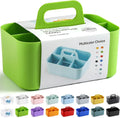 Multiuse Caddy Organizer with Handle, Portable Divided Plastic Tote Bin - Art Craft, Stationary Pen Marker Crayons