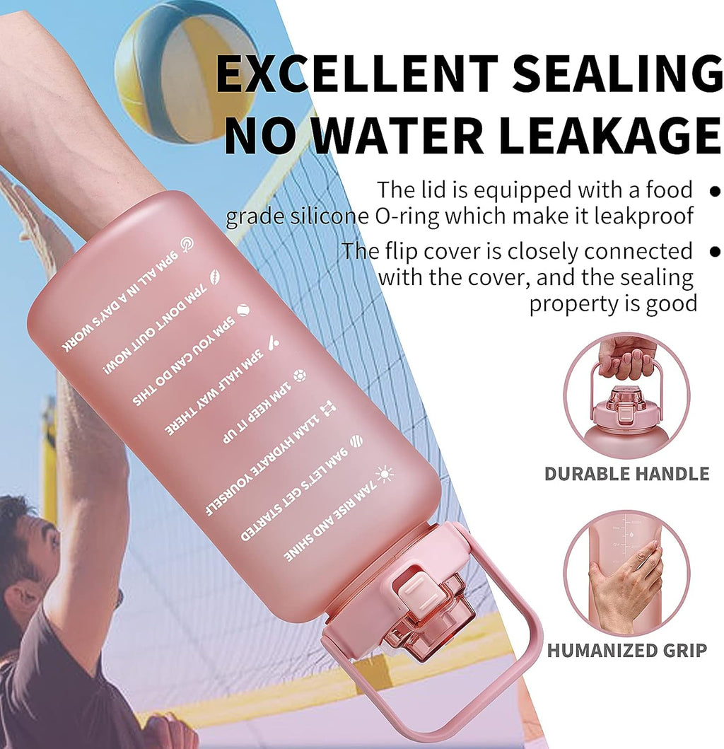 64oz,100oz,128oz Large Motivational Water Bottle with Time Marker, Leakproof & BPA Free Half Gallon Big Water Bottle