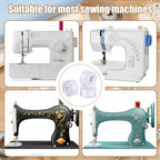 White 50 Prewound Bobbins Compatible with Brother Machines
