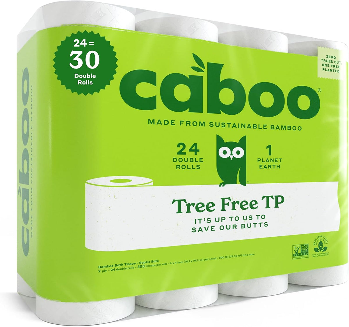 Tree Free Toilet Paper, PFAS Free, Septic Safe, 24 Rolls