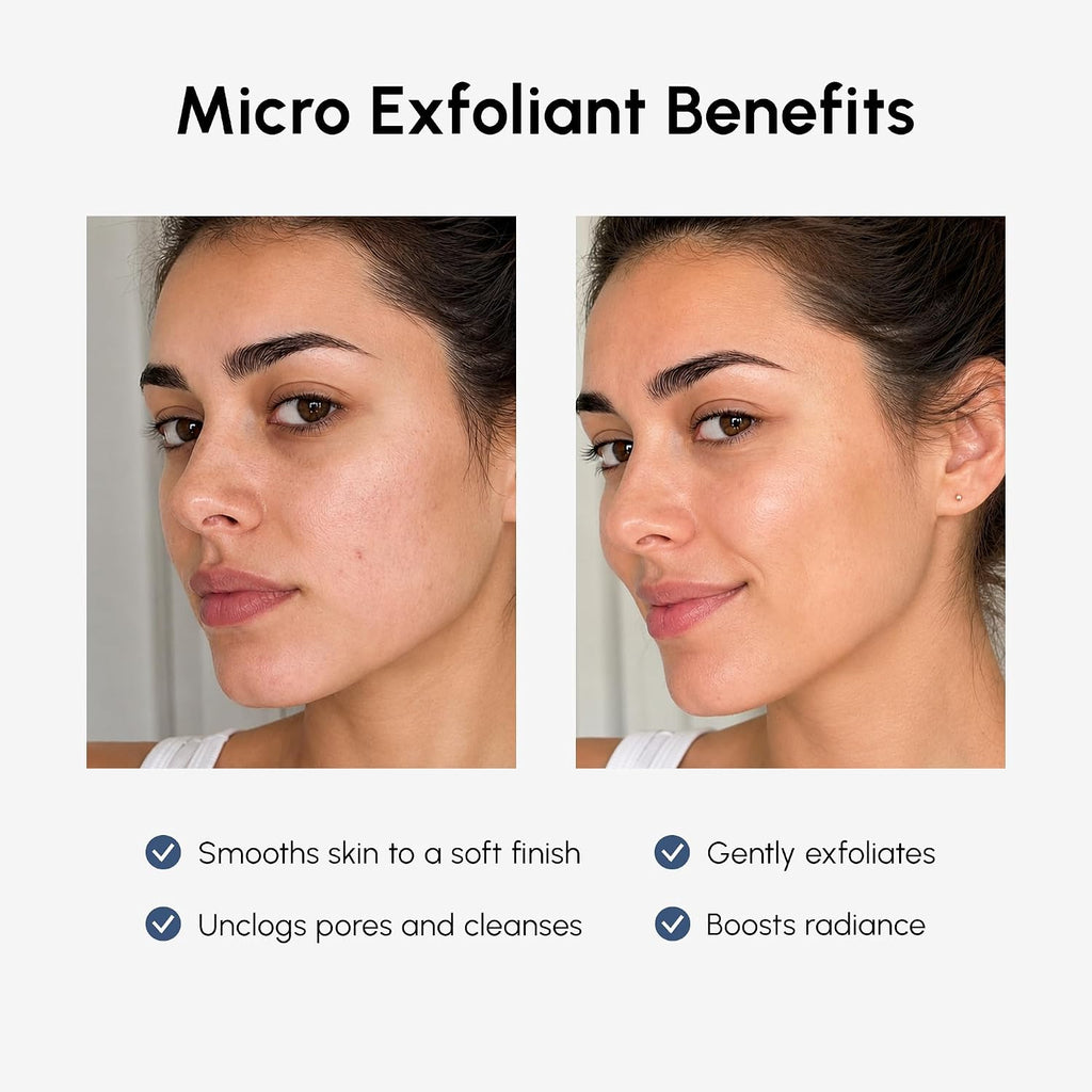 Face Exfoliator – Microdermabrasion Facial Scrub & Exfoliating Face Wash for Women – Collagen & Glycolic Acid –