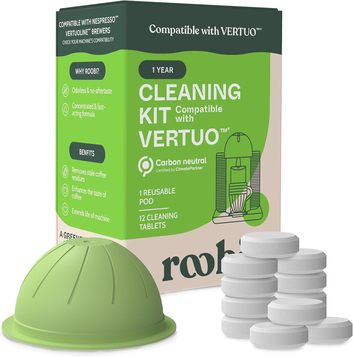 Roobi Cleaning Pods Compatible with Nespresso Vertuo