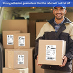 4" x 6" Fanfold Direct Thermal Labels, 1000 Per Stack, White Perforated Shipping Labels Compatible with Zebra, Elton