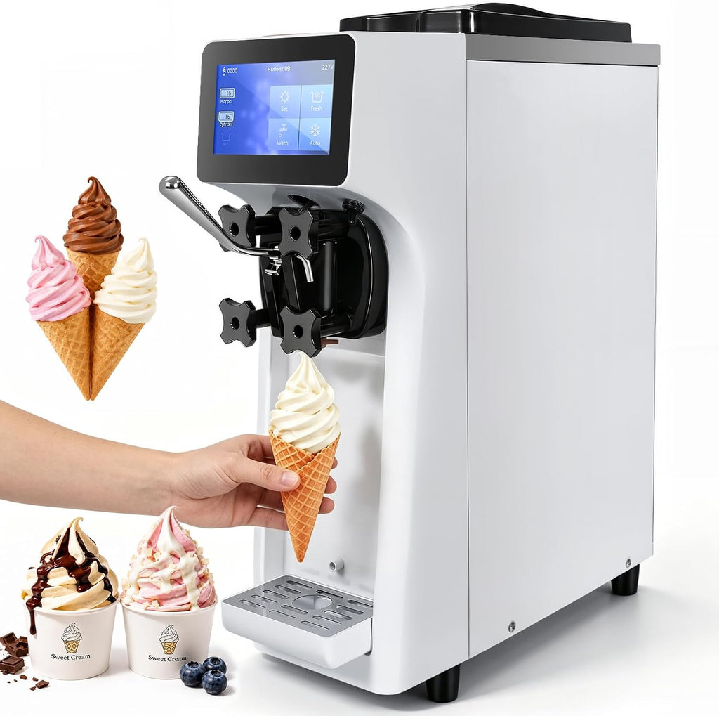 Commercial Ice Cream Machine 10.6 QT/H Soft Serve Ice Cream Maker