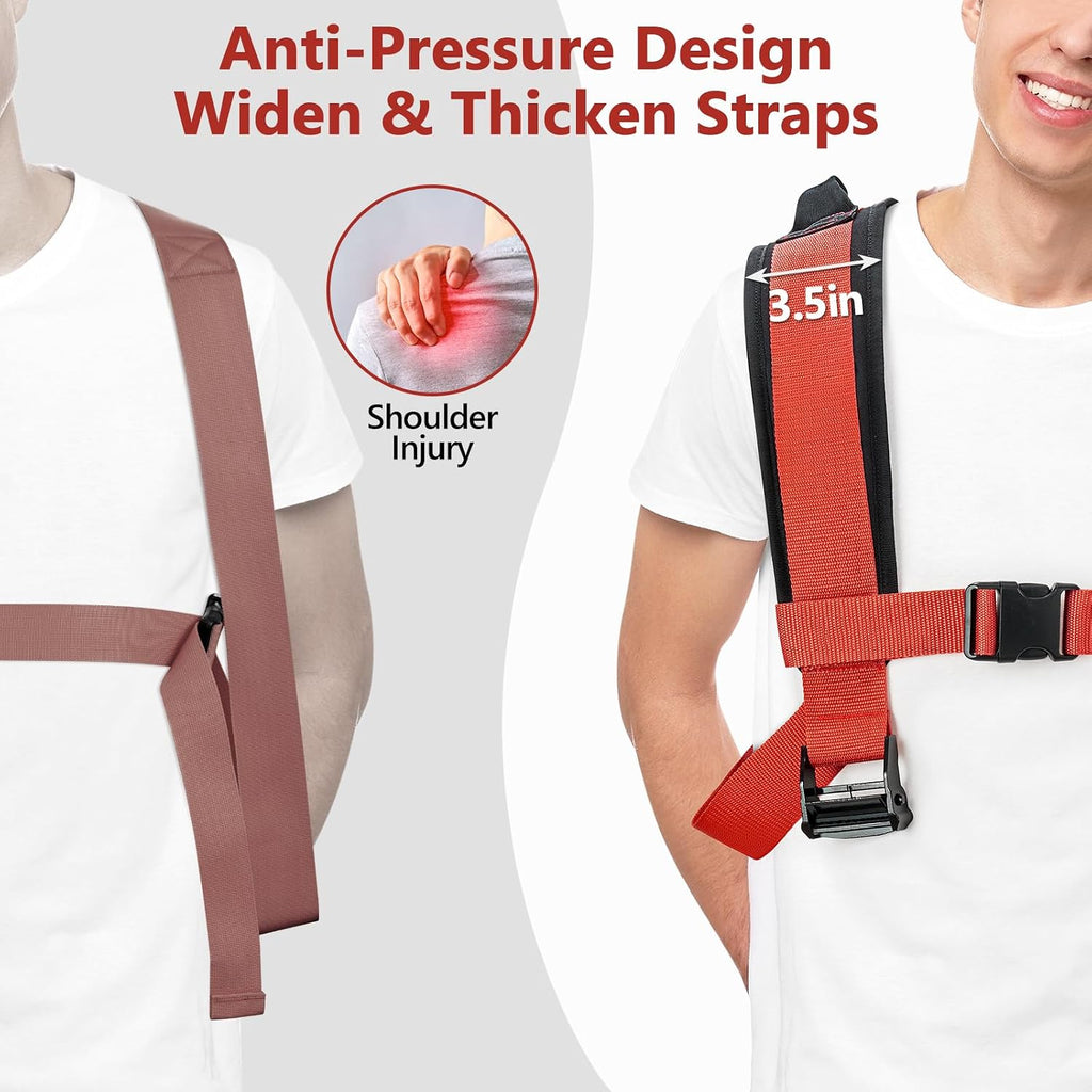 Moving Straps 1 Person-Back Carry, Lifting Straps Moving Free Your Arms, Heavy Duty Strap for Appliance, Thicken