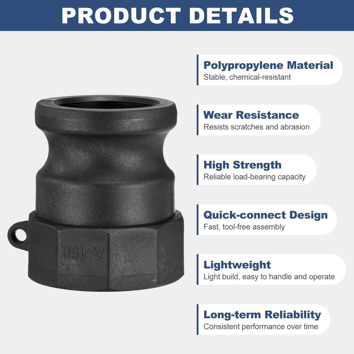 Kozelo Poly Type A 1-1/2" x 1-1/2" Female NPT Cam Lock Hose Fitting