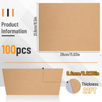 100 Chipboard Sheets 8.5 x 11", 22PT Cardboard for Crafts