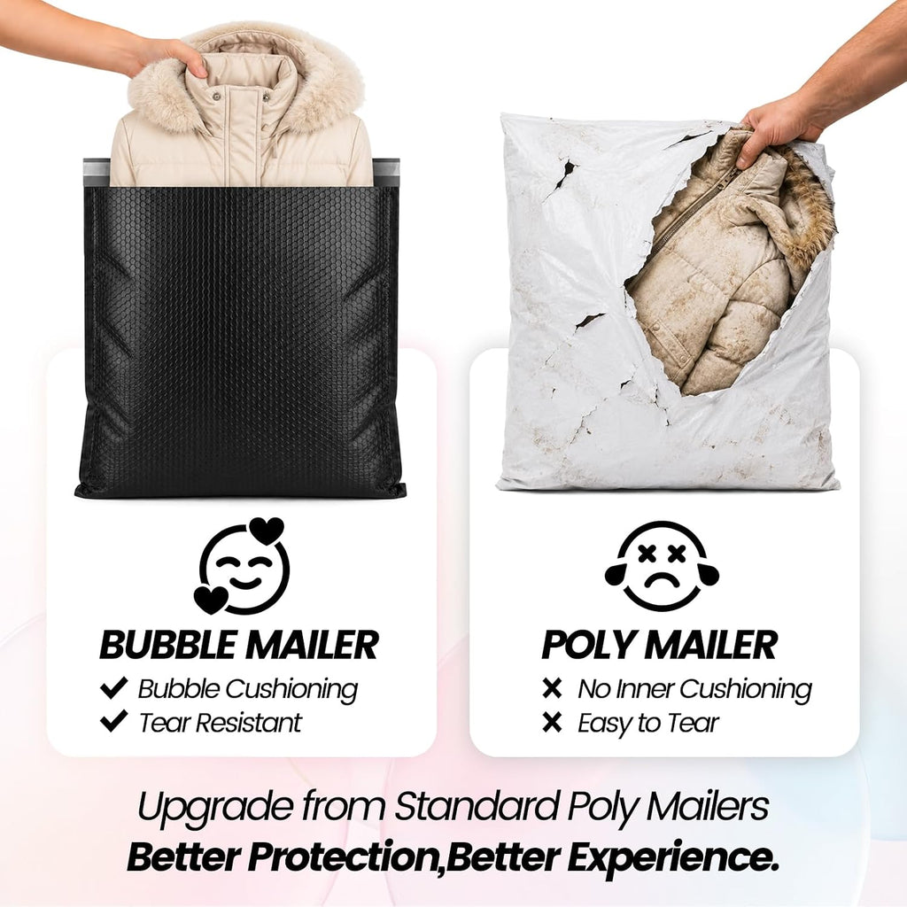 Bubble Mailers 24x24" 15 Pack Black Extra Large Padded Envelopes