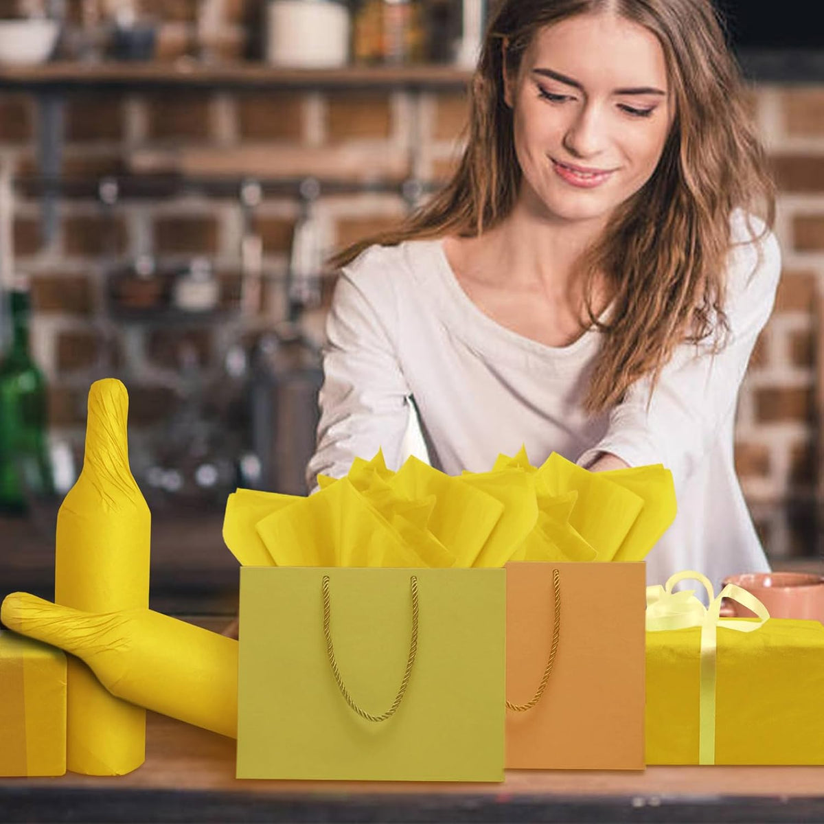 100 Sheets Yellow Tissue Paper 20x14 Inches